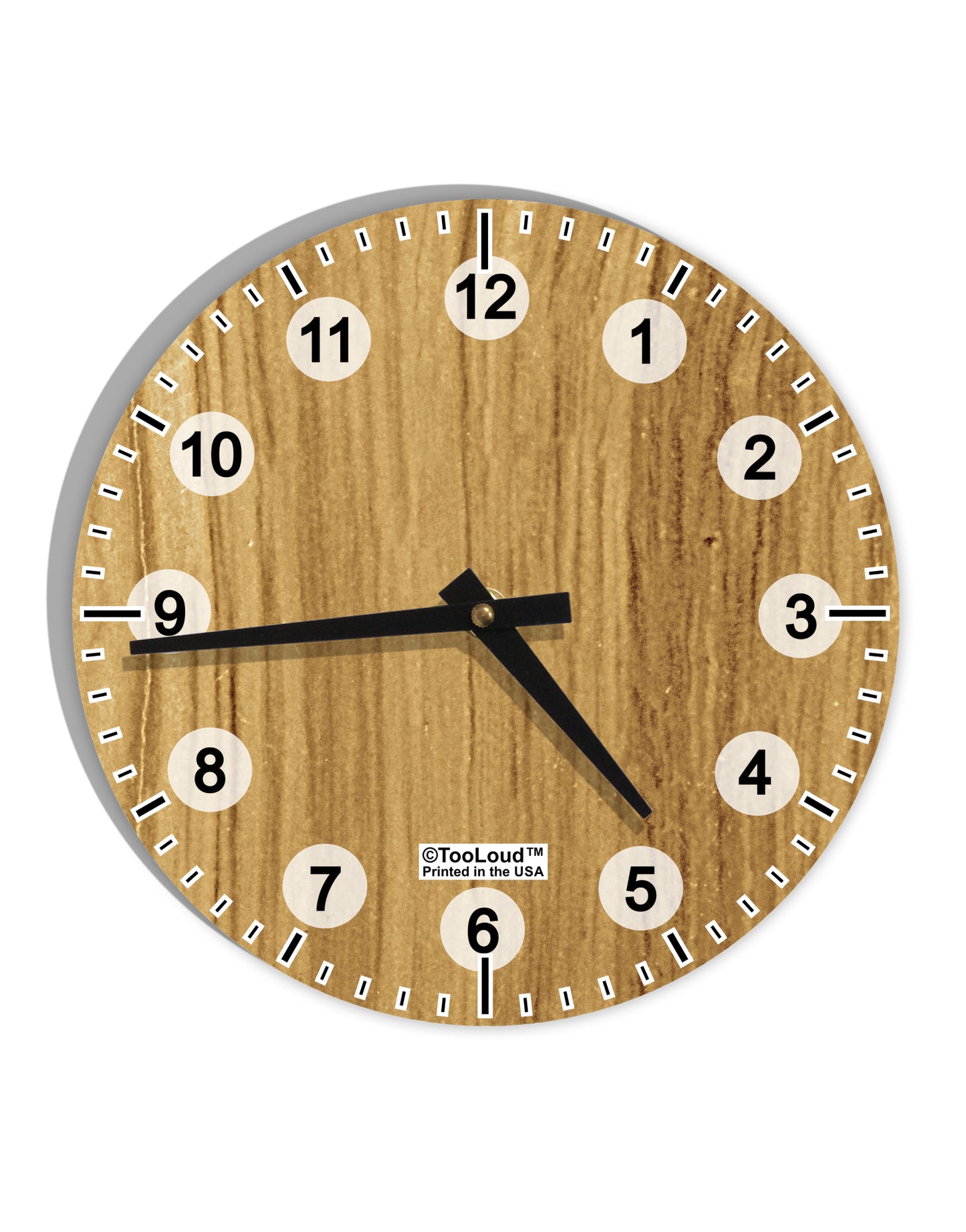 Light Wood Look 10 InchRound Wall Clock with Numbers All Over Print by TooLoud-Wall Clock-TooLoud-White-Davson Sales