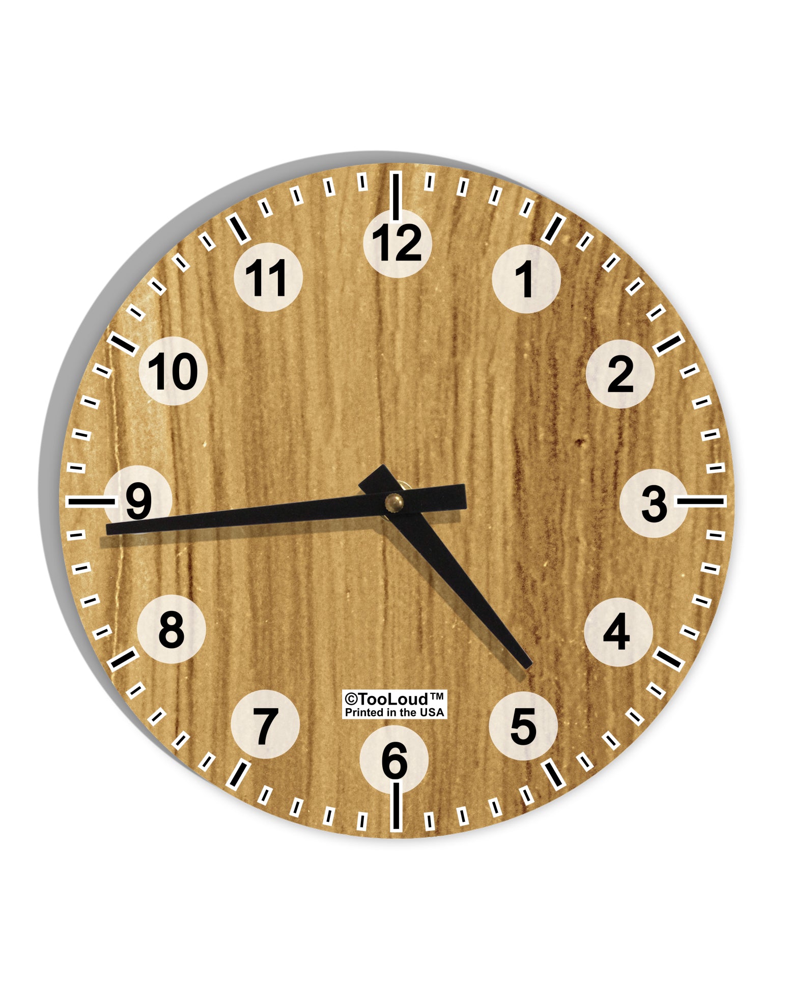 Light Wood Look 10 InchRound Wall Clock with Numbers All Over Print by TooLoud-Wall Clock-TooLoud-White-Davson Sales