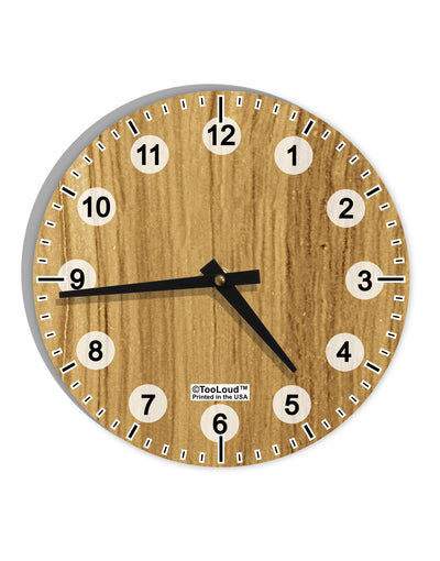 Light Wood Look 10 InchRound Wall Clock with Numbers All Over Print by TooLoud-Wall Clock-TooLoud-White-Davson Sales