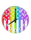 American Pride - Rainbow Stars and Stripes 10 InchRound Wall Clock with Numbers All Over Print-Wall Clock-TooLoud-White-Davson Sales