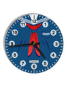 School Uniform Costume - Blue 10 InchRound Wall Clock with Numbers All Over Print-Wall Clock-TooLoud-White-Davson Sales