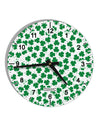 Find the 4 Leaf Clover Shamrocks 10 InchRound Wall Clock with Numbers All Over Print-Wall Clock-TooLoud-White-Davson Sales