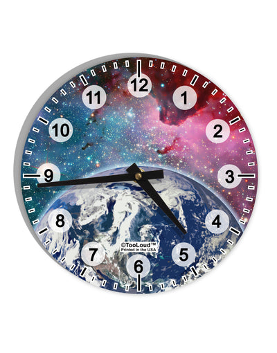 Fantasy Galactic Earth All Over 10 InchRound Wall Clock with Numbers All Over Print by TooLoud-Wall Clock-TooLoud-White-Davson Sales