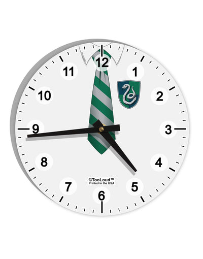 Wizard Uniform Green and Silver 10 InchRound Wall Clock with Numbers All Over Print-Wall Clock-TooLoud-White-Davson Sales