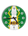 Pirate Captain Costume - Green 10 InchRound Wall Clock with Numbers All Over Print-Wall Clock-TooLoud-White-Davson Sales