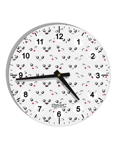 Kyu-T Faces AOP 10 InchRound Wall Clock with Numbers All Over Print by TooLoud-Wall Clock-TooLoud-White-Davson Sales