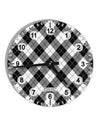 Black and White Argyle AOP 10 InchRound Wall Clock with Numbers All Over Print by TooLoud-Wall Clock-TooLoud-White-Davson Sales