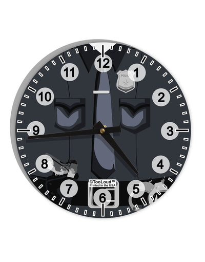 Police Costume AOP 10 InchRound Wall Clock with Numbers All Over Print-Wall Clock-TooLoud-White-Davson Sales