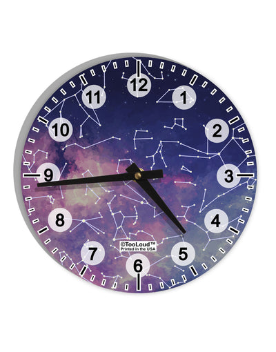 Constellations Color All Over 10 InchRound Wall Clock with Numbers All Over Print-Wall Clock-TooLoud-White-Davson Sales