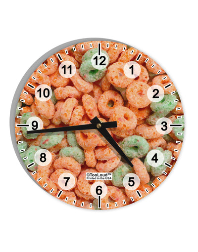 Orange and Green Cereal All Over 10 InchRound Wall Clock with Numbers All Over Print-Wall Clock-TooLoud-White-Davson Sales