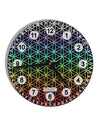 Chakra Colors Flower of Life 10 InchRound Wall Clock with Numbers All Over Print-Wall Clock-TooLoud-White-Davson Sales