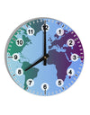 Cool World Map Design 10 InchRound Wall Clock with Numbers All Over Print-Wall Clock-TooLoud-White-Davson Sales