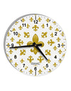 Gold Fleur De Lis AOP 10 InchRound Wall Clock with Numbers All Over Print by TooLoud-Wall Clock-TooLoud-White-Davson Sales