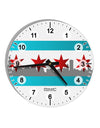 Chicago Flag Skyline AOP 10 InchRound Wall Clock with Numbers All Over Print-Wall Clock-TooLoud-White-Davson Sales