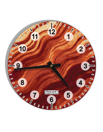 Bacon Bacon Bacon 10 InchRound Wall Clock with Numbers All Over Print by TooLoud-Wall Clock-TooLoud-White-Davson Sales