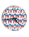 Democratic Symbol All Over 10 InchRound Wall Clock with Numbers All Over Print-Wall Clock-TooLoud-White-Davson Sales