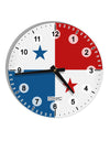 Panama Flag AOP 10 InchRound Wall Clock with Numbers All Over Print-Wall Clock-TooLoud-White-Davson Sales