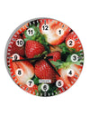 Strawberries All Over 10 InchRound Wall Clock with Numbers All Over Print-Wall Clock-TooLoud-White-Davson Sales