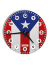 Puerto Rico Flag AOP 10 InchRound Wall Clock with Numbers All Over Print-Wall Clock-TooLoud-White-Davson Sales