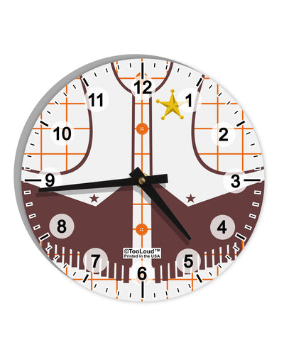 Cowboy White AOP 10 InchRound Wall Clock with Numbers All Over Print-Wall Clock-TooLoud-White-Davson Sales