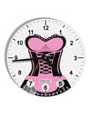 French Maid Pink AOP 10 InchRound Wall Clock with Numbers All Over Print-Wall Clock-TooLoud-White-Davson Sales