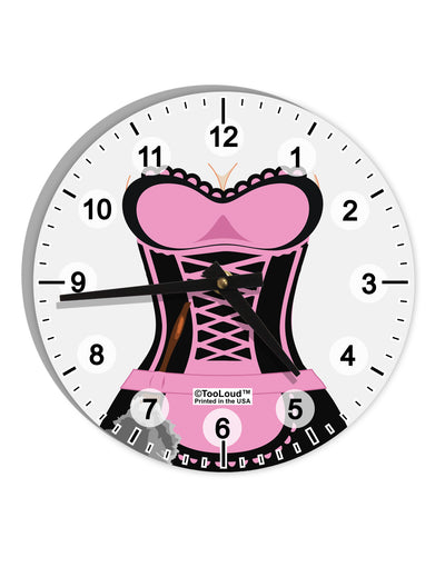 French Maid Pink AOP 10 InchRound Wall Clock with Numbers All Over Print-Wall Clock-TooLoud-White-Davson Sales