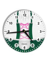 Dirndl Costume Green 10 InchRound Wall Clock with Numbers All Over Print by TooLoud-Wall Clock-TooLoud-White-Davson Sales