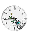 Splatter Butterflies AOP 10 InchRound Wall Clock with Numbers All Over Print-Wall Clock-TooLoud-White-Davson Sales