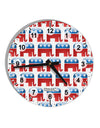 Republican Symbol All Over 10 InchRound Wall Clock with Numbers All Over Print-Wall Clock-TooLoud-White-Davson Sales