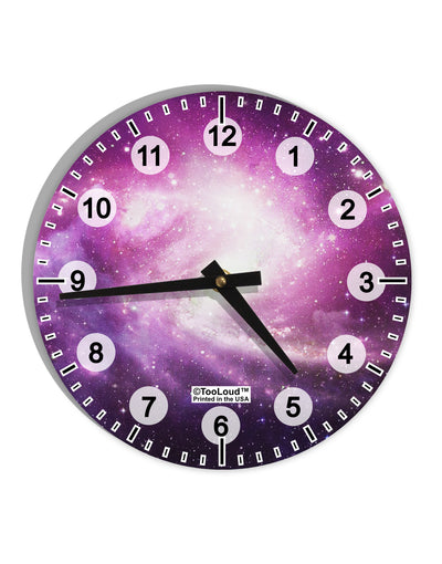 Purple Galaxy AOP 10 InchRound Wall Clock with Numbers All Over Print-Wall Clock-TooLoud-White-Davson Sales