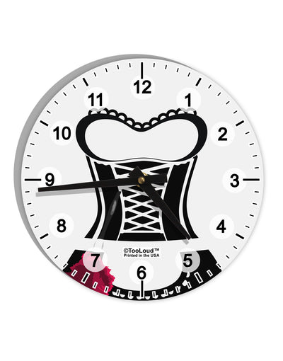 French Maid AOP 10 InchRound Wall Clock with Numbers All Over Print-Wall Clock-TooLoud-White-Davson Sales