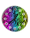 Rainbow Zebra Print 10 InchRound Wall Clock with Numbers All Over Print-Wall Clock-TooLoud-White-Davson Sales