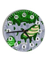 Pixel Zombie Costume Green 10 InchRound Wall Clock with Numbers All Over Print-Wall Clock-TooLoud-White-Davson Sales