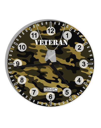 Veteran Dog Tags 10 InchRound Wall Clock with Numbers All Over Print-Wall Clock-TooLoud-White-Davson Sales