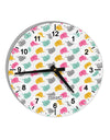 Cute Baby Elephants AOP 10 InchRound Wall Clock with Numbers All Over Print-Wall Clock-TooLoud-White-Davson Sales