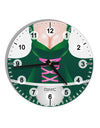 Sexy Dirndl Costume Green 10 InchRound Wall Clock with Numbers All Over Print by TooLoud-Wall Clock-TooLoud-White-Davson Sales