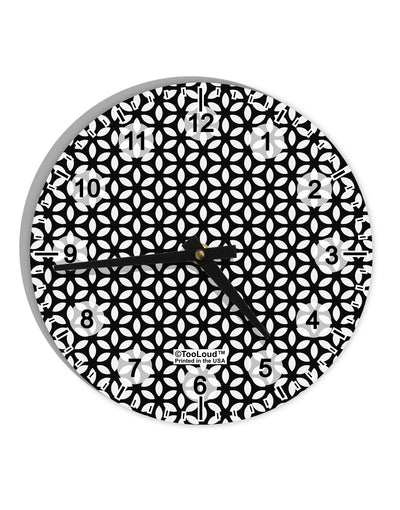 Tetra Circle Tesseract 10 InchRound Wall Clock with Numbers All Over Print-Wall Clock-TooLoud-White-Davson Sales