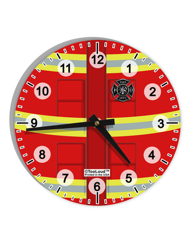 Firefighter Red AOP 10 InchRound Wall Clock with Numbers All Over Print-Wall Clock-TooLoud-White-Davson Sales