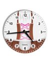 Dirndl Costume Brown 10 InchRound Wall Clock with Numbers All Over Print by TooLoud-Wall Clock-TooLoud-White-Davson Sales