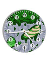 Pixel Zombie Costume Green 10 InchRound Wall Clock with Numbers All Over Print-Wall Clock-TooLoud-White-Davson Sales