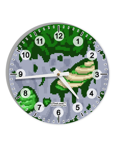 Pixel Zombie Costume Green 10 InchRound Wall Clock with Numbers All Over Print-Wall Clock-TooLoud-White-Davson Sales