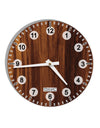 Medium Wood Look 10 InchRound Wall Clock with Numbers All Over Print by TooLoud-Wall Clock-TooLoud-White-Davson Sales