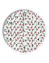 Cherries Everywhere 10 InchRound Wall Clock with Numbers by TooLoud-Wall Clock-TooLoud-White-Davson Sales