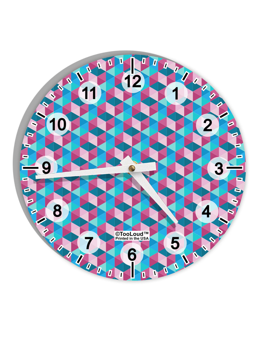 Crystalized Mosaic AOP 10 InchRound Wall Clock with Numbers All Over Print-Wall Clock-TooLoud-White-Davson Sales