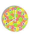 Colorful Citrus Fruits 10 InchRound Wall Clock with Numbers All Over Print-Wall Clock-TooLoud-White-Davson Sales