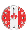 Canadian Flag All Over 10 InchRound Wall Clock with Numbers All Over Print by TooLoud-Wall Clock-TooLoud-White-Davson Sales