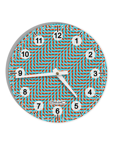 Swimming Fish Optical Illusion 10 InchRound Wall Clock with Numbers All Over Print-Wall Clock-TooLoud-White-Davson Sales