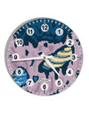 Pixel Zombie Costume Blue 10 InchRound Wall Clock with Numbers All Over Print-Wall Clock-TooLoud-White-Davson Sales