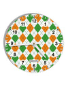 Irish Colors Argyle Pattern 10 InchRound Wall Clock with Numbers All Over Print-Wall Clock-TooLoud-White-Davson Sales