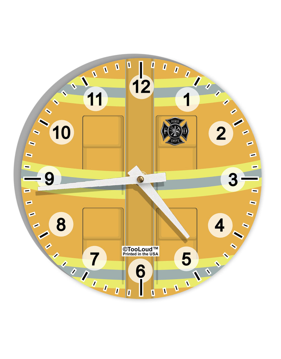 Firefighter Yellow AOP 10 InchRound Wall Clock with Numbers All Over Print-Wall Clock-TooLoud-White-Davson Sales